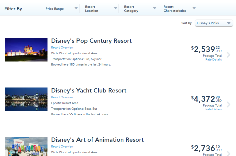 Pick Your Walt Disney World Resort