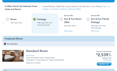 Select a Walt Disney World Vacation Package